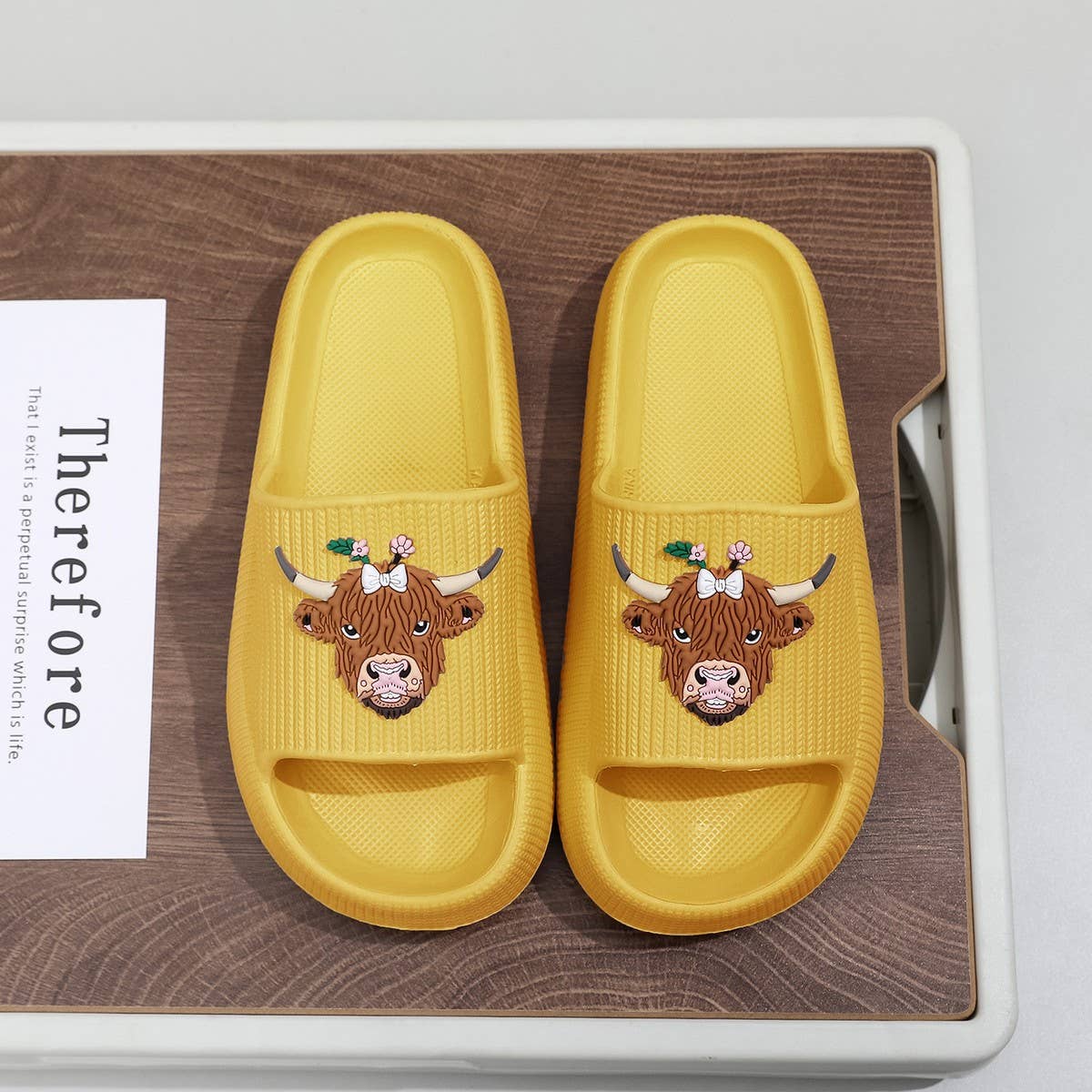 Highland Cow EVA Slides Women Summer Sandals_CWSHF00228