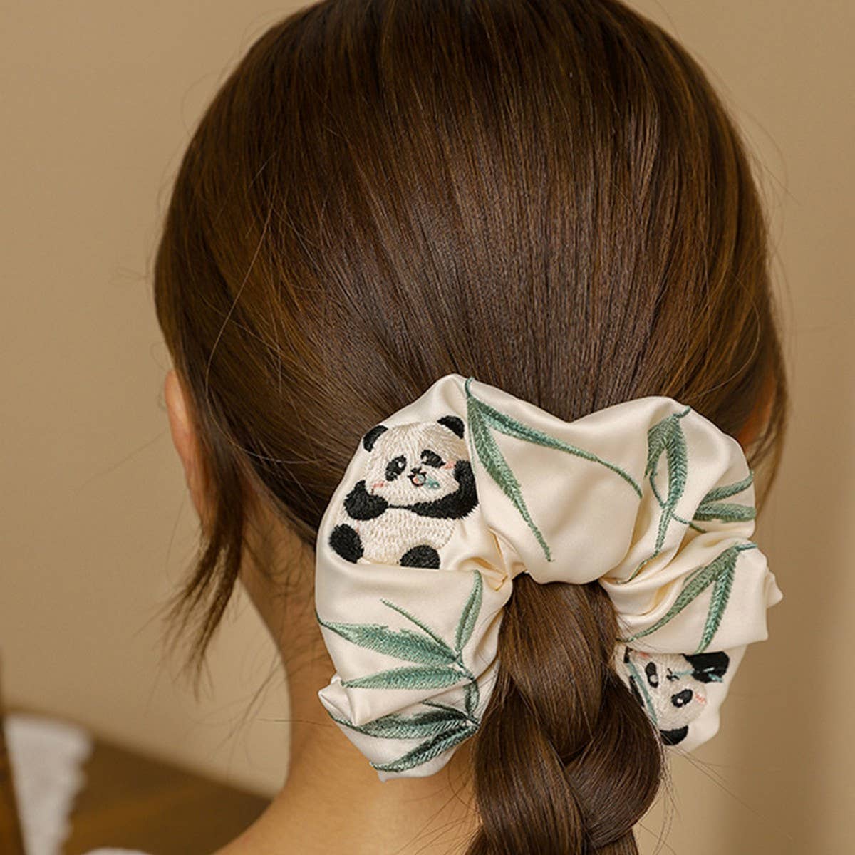 Panda Embroidered Hair Tie for & Traditional Wear_CWAHA5414