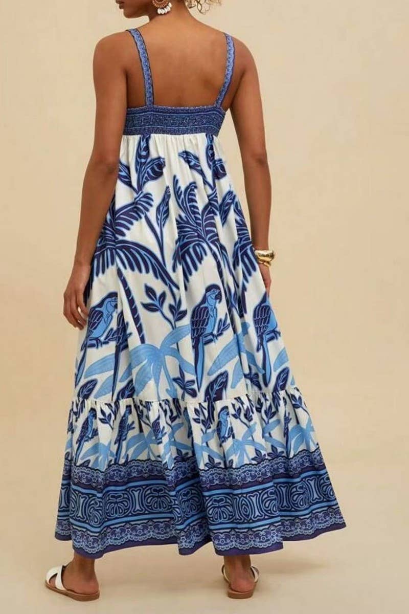 CWDMD5835_BOHO FLORAL STRAPPY CASUAL VACATION DRESS