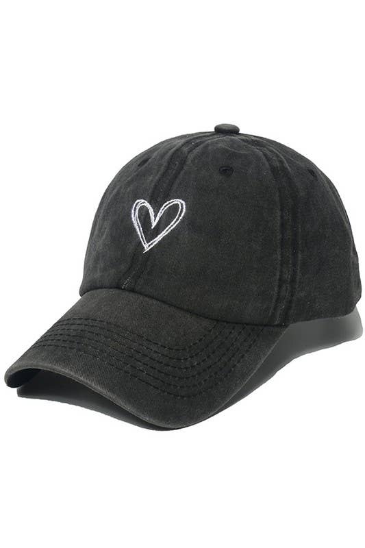 Spring Summer Wash Heart Baseball Cap, Sun Hat CWAH0012