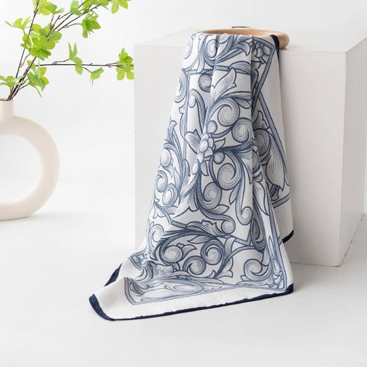 RETRO GEOMETRIC PRINT SQUARE SCARF_CWASC0923