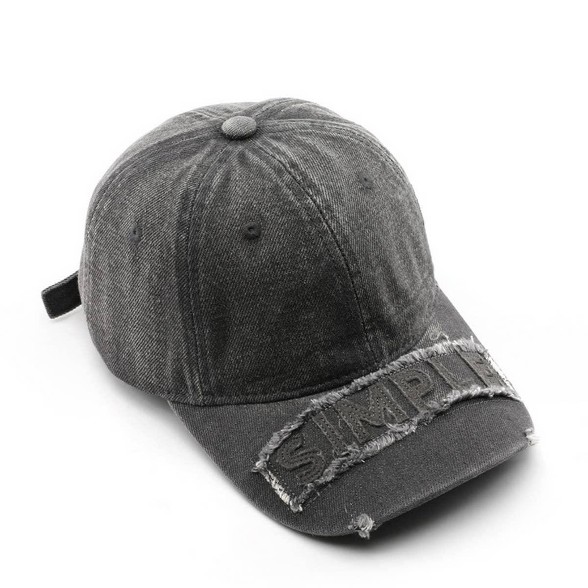 CWAH3212_VINTAGE DENIM RIPPED SUN VISOR BASEBALL CAP