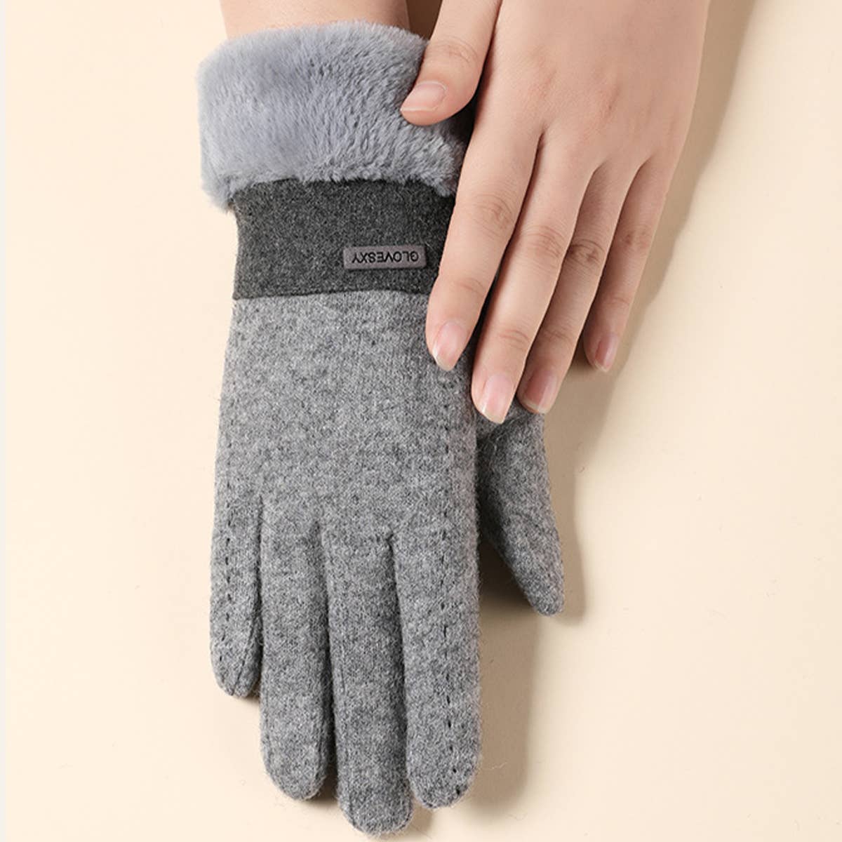WOMENS AUTUMN AND WINTER WARM WOOL GLOVES_CWAG0061