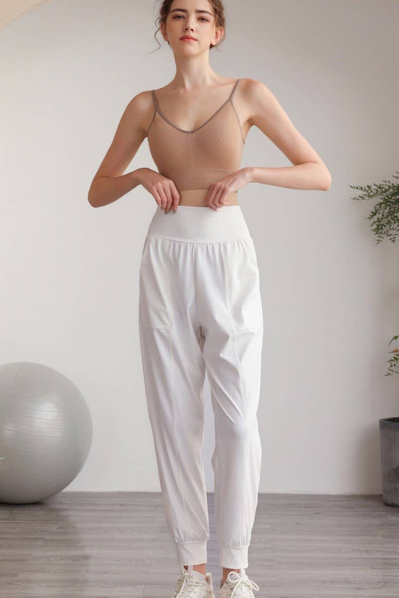 CWBLP0640_HIGH WAIST BREATHABLE YOGA CASUAL SWEATPANTS