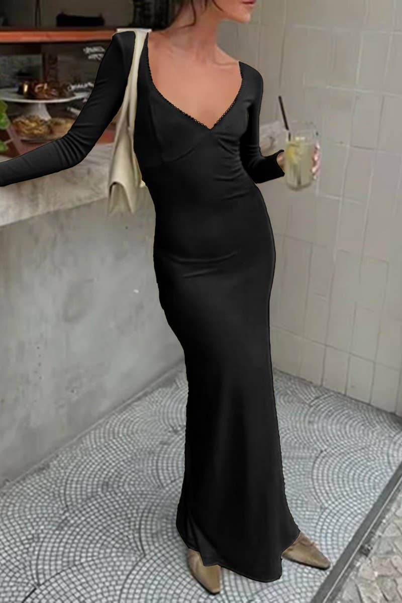 CWDMD01193_ELEGANT LONG SLEEVE BODYCON EVENING DRESS