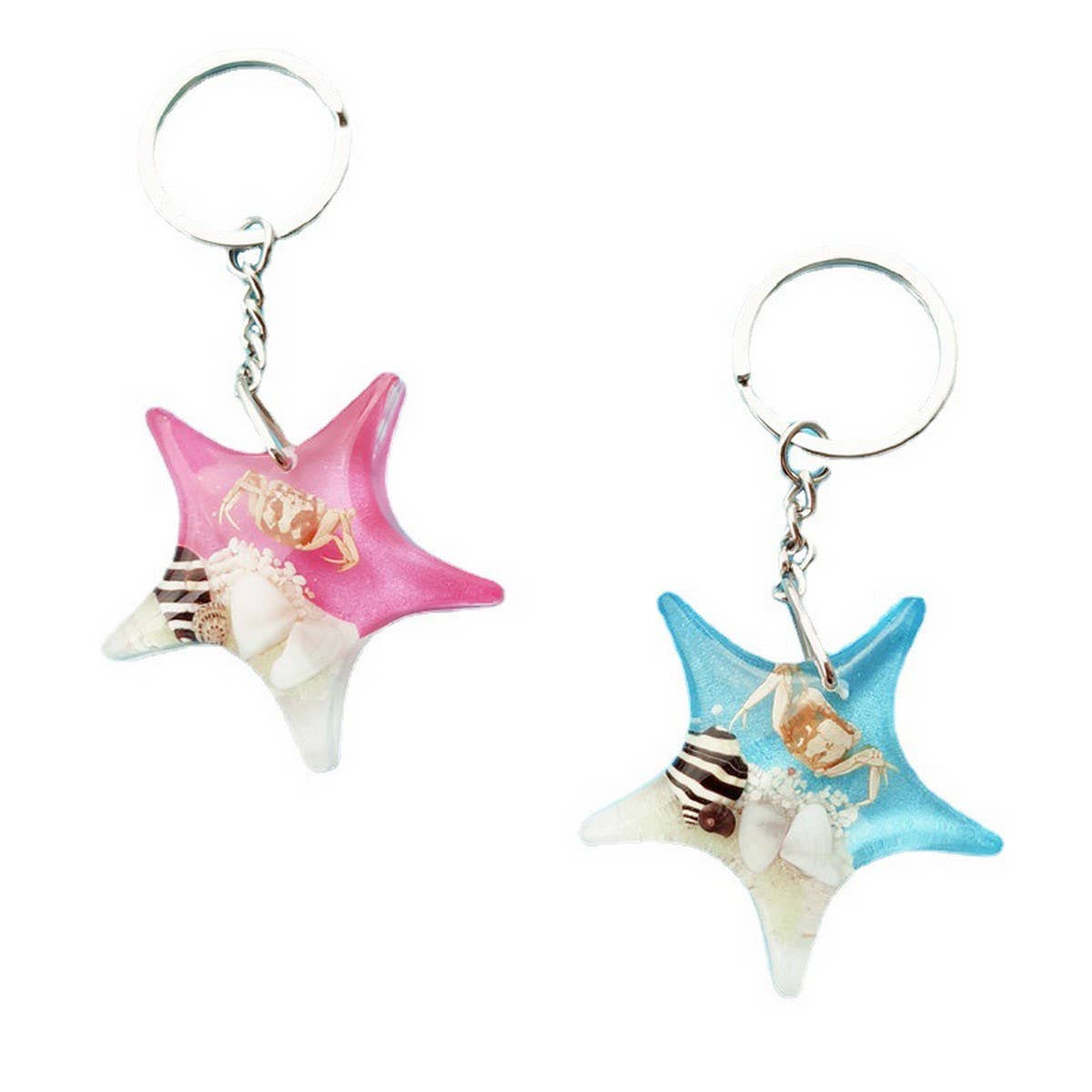 NEW STARFISH SHAPE ACRYLIC KEYCHAIN PENDANT_CWMM3716