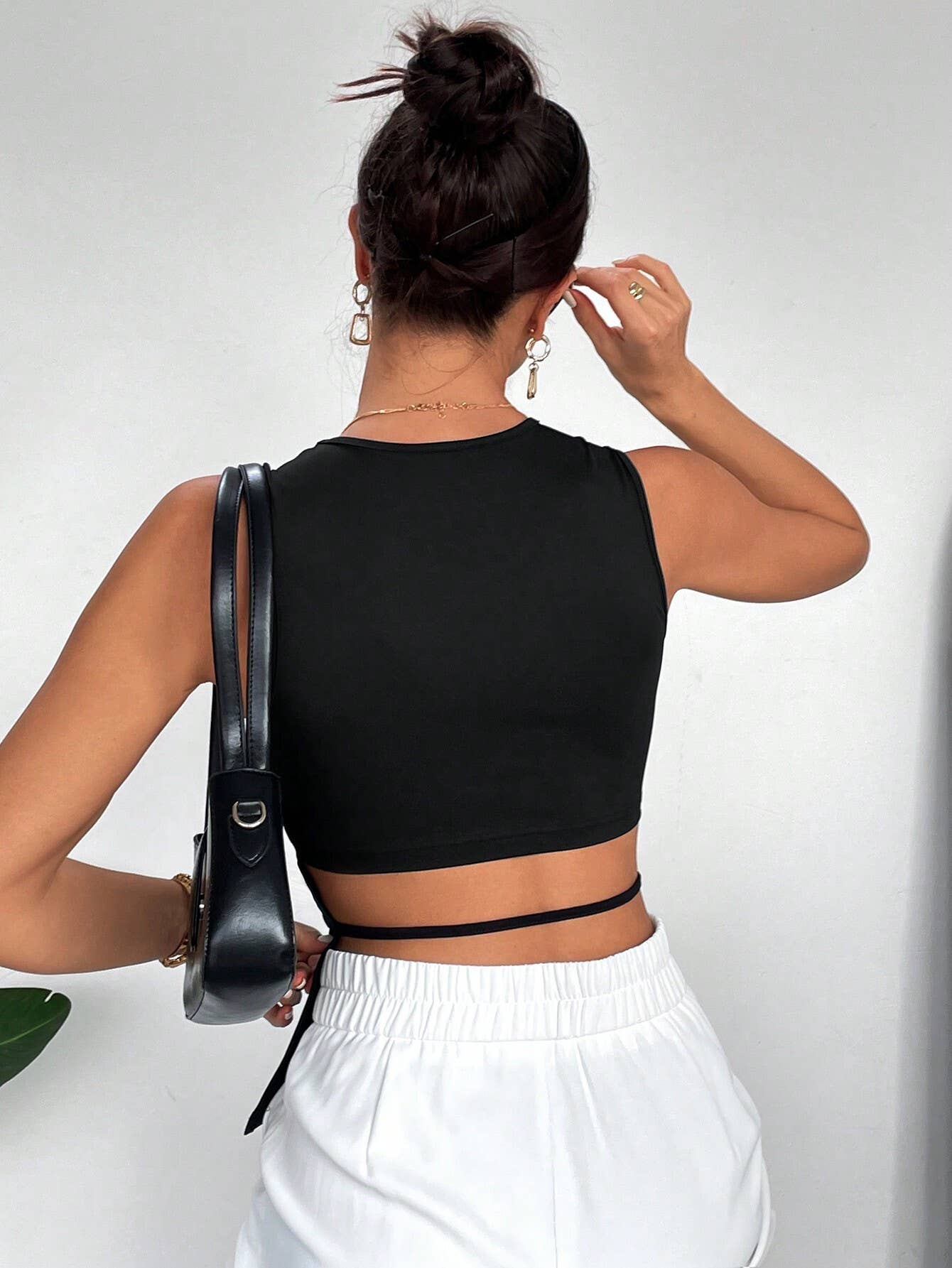 Simple sexy vest asymmetry from front to back top