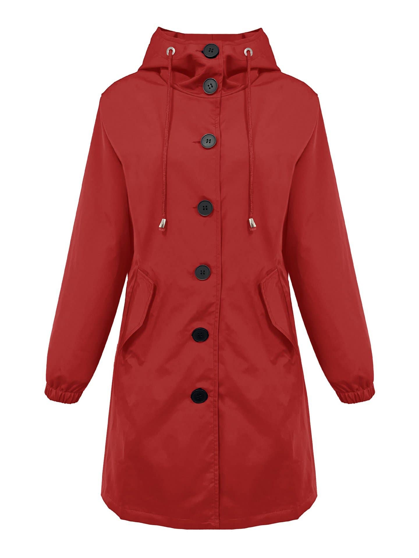 SINGLE-BREASTED HOODED TRENCH COAT CASUAL COAT