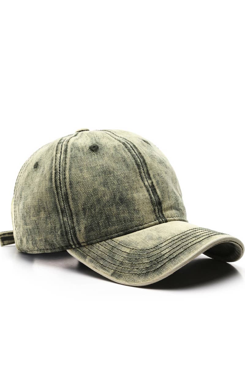 Washed Denim Solid Baseball Cap Street Style_CWAH0527