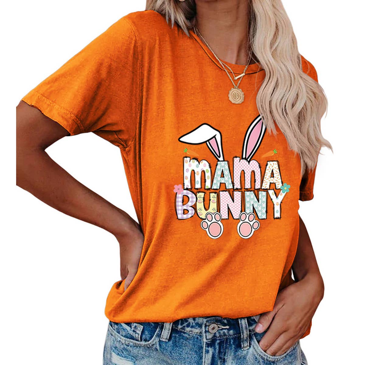 EASTER PULLOVER ROUND NECK FASHION PRINTED T SHIRT_CWTTS0855
