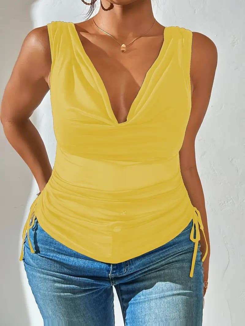 Women¡¯s sexy V-neck sleeveless crop top