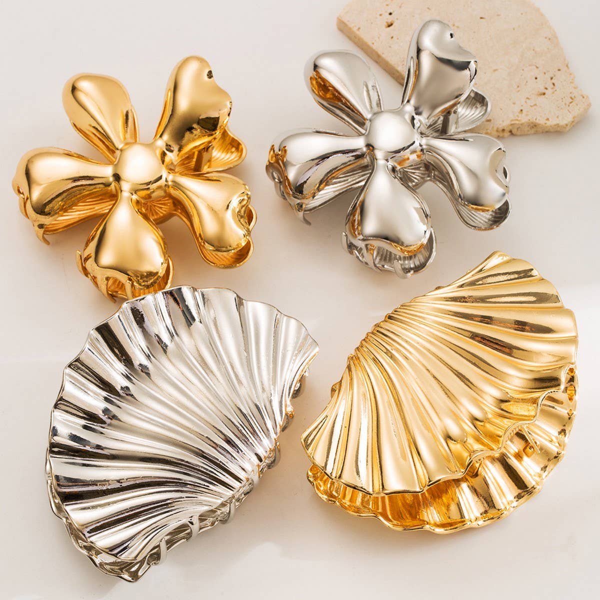 Floral Metal Geometric Hair Claw Clip ? Chic Style