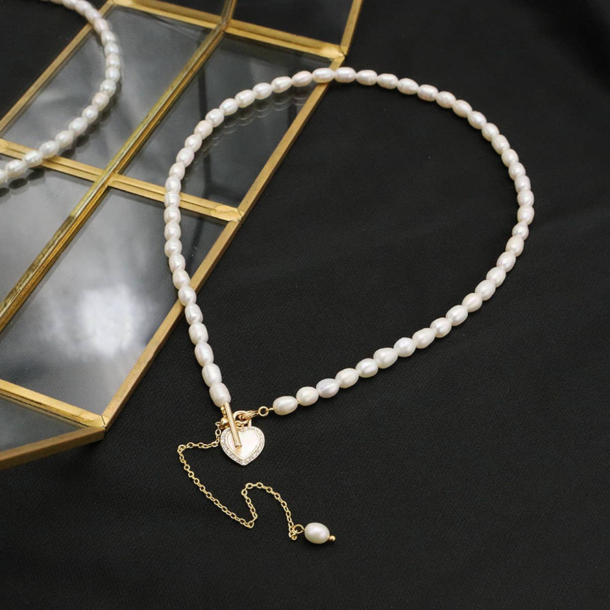 ALL-MATCH LUXURY LOVE PEARL PENDANT NECKLACE_CWAJE3851