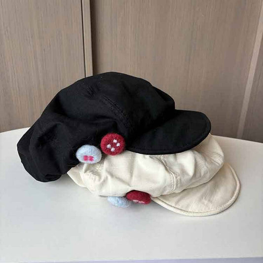COLOR BUTTON PAINTER ASYMMETRICAL CLOUD BERET_CWAB2900
