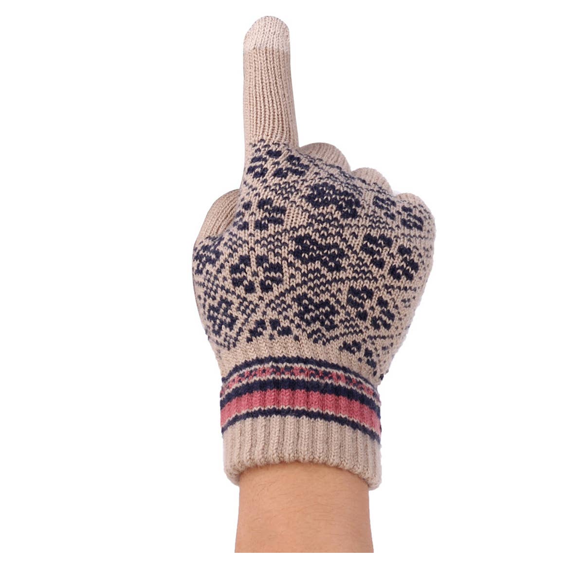 Women¡¯s Knit Gloves ? Jacquard Fleece Touchscreen_CWMM1486