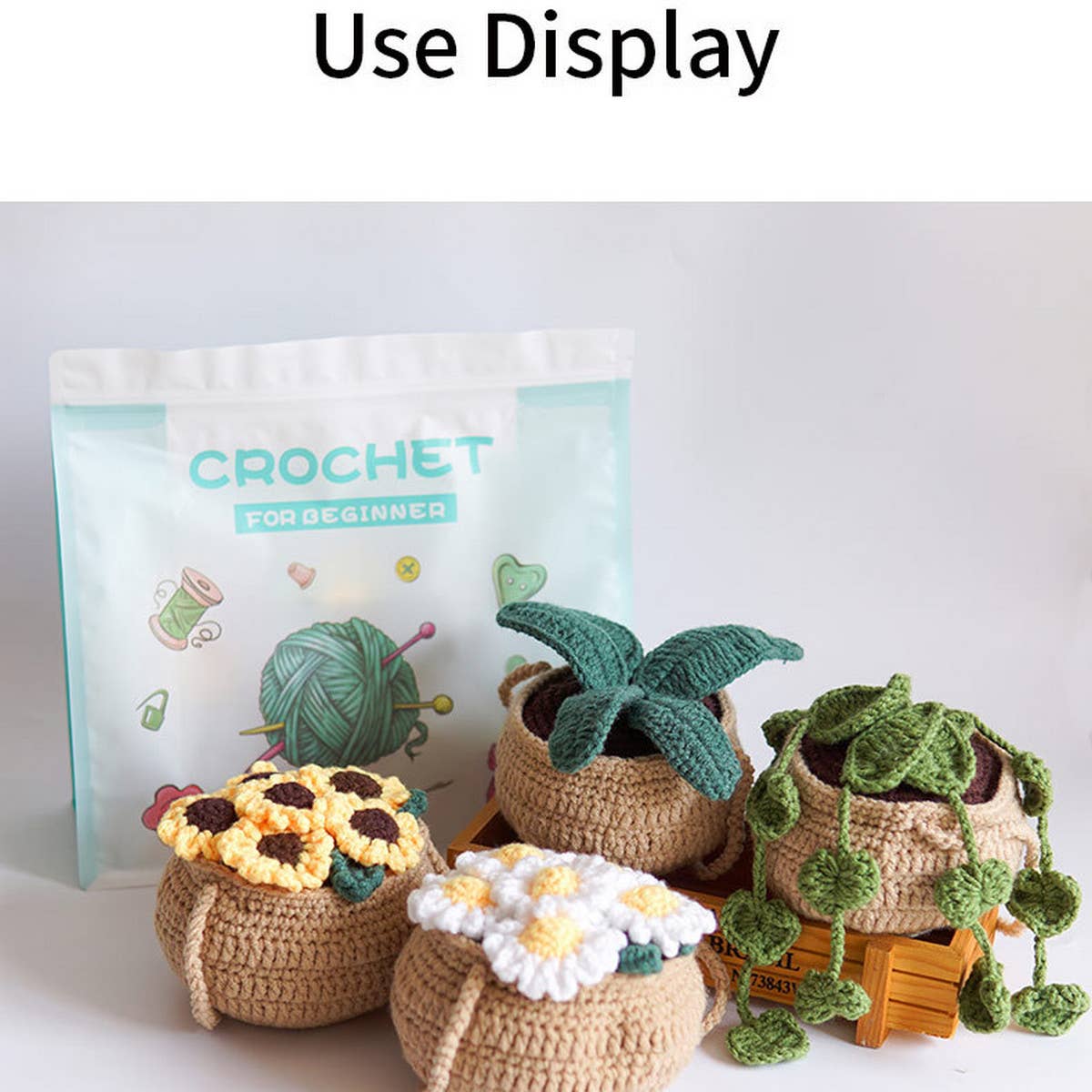 POTTED PLANT PENDANT DIY WOVEN MATERIAL PACKAGE_CWMM0828