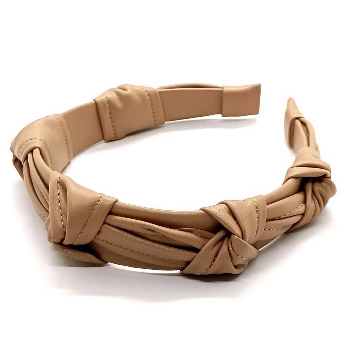 Pastel Morandi PU Leather Knot Headband_CWAHA6342