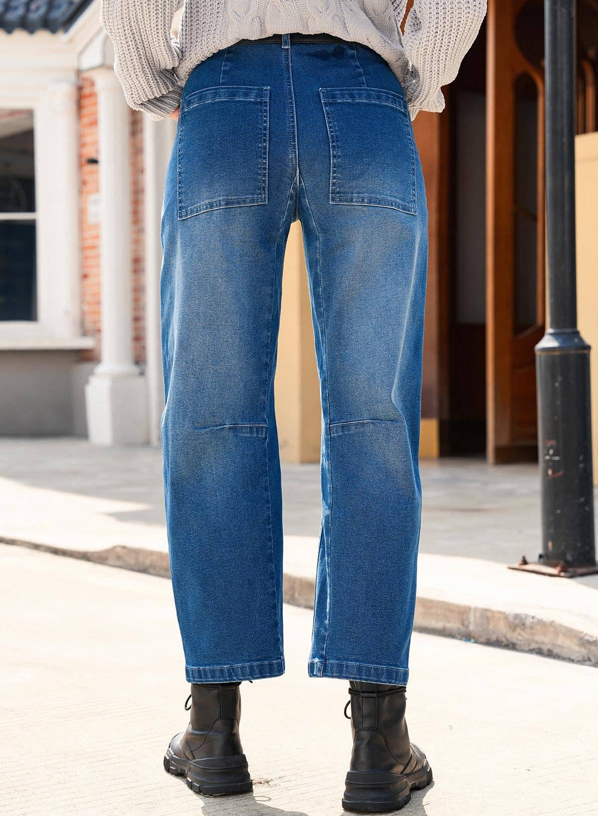 VINTAGE CARGO WASH HIGH-WAISTED JEANS