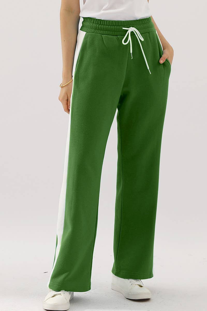 CWBLP398_HIGH WAISTED STRAIGHT WIDE LEG LONG SWEATPANTS