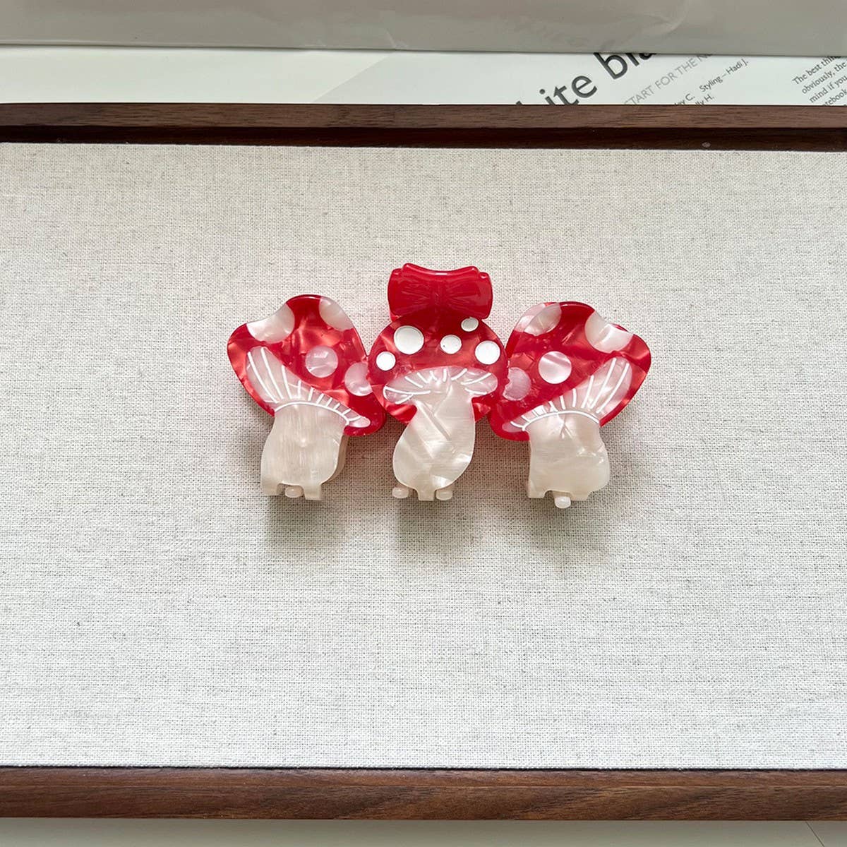 New Mushroom Bow Acetate Hair Clip for Cute Style