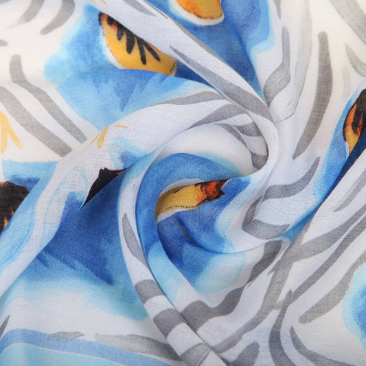 Floral Print Satin Scarf ? Spring Beach Wrap