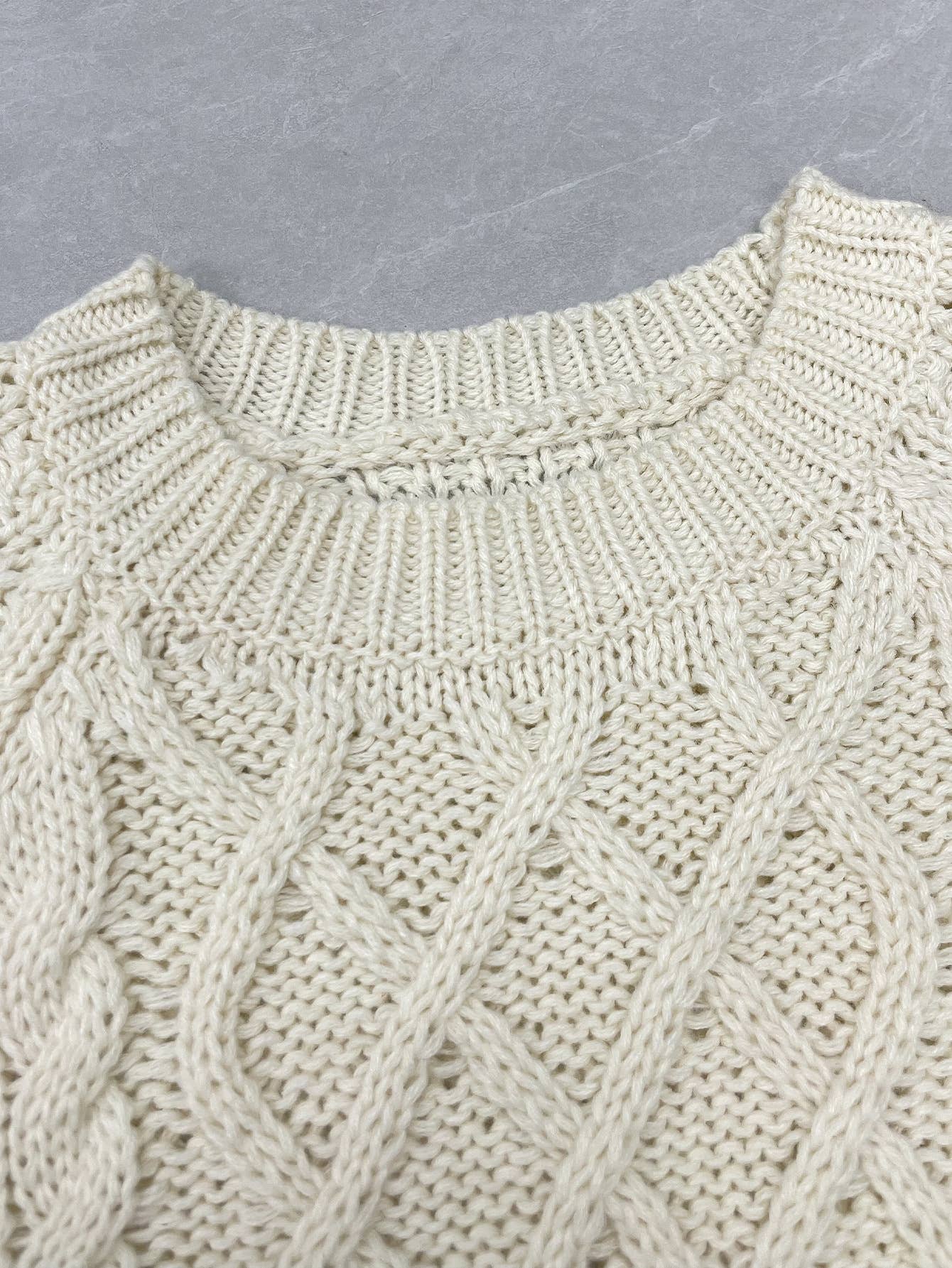 Round neck all match knit lazy wind wool dress