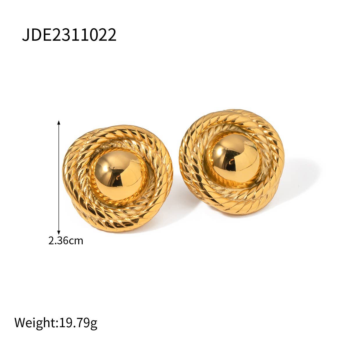 SIMPLE AND STYLISH 18K GOLD SPIRAL EARRINGS