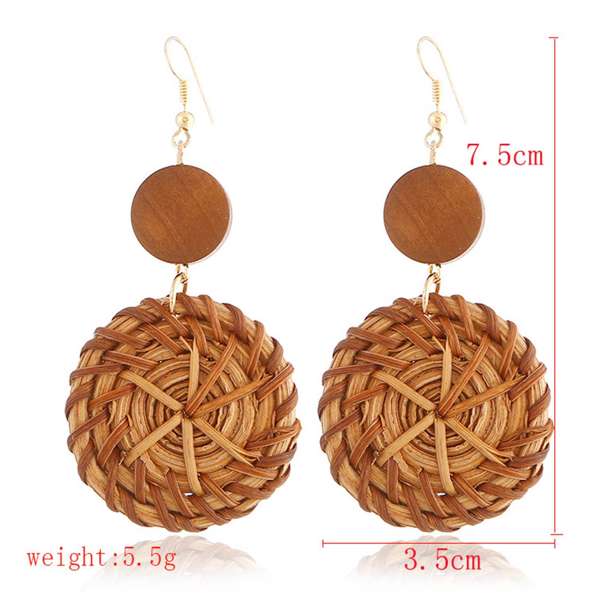 BRAIDED ROUND DROP EARRINGS_CWAJE0443