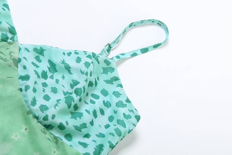 Sexy Printed Crop Cami and High Waist Skirt Set