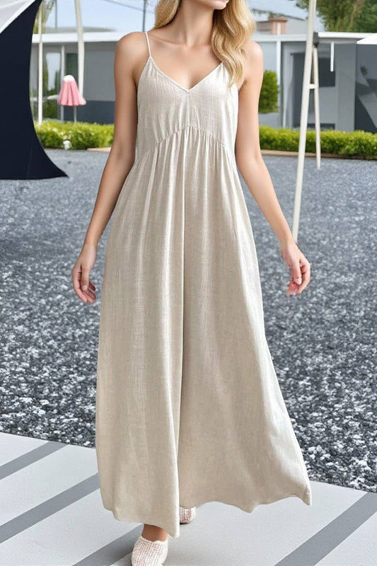 CWDMD01057_LOOSE A-LINE SOLID COLOR SUSPENDER DRESS