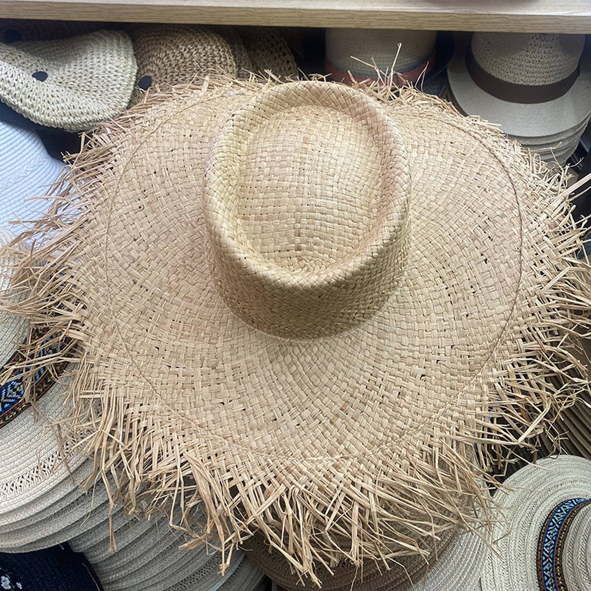 Summer Literary Fur-edged Sun Hat_CWAH3396