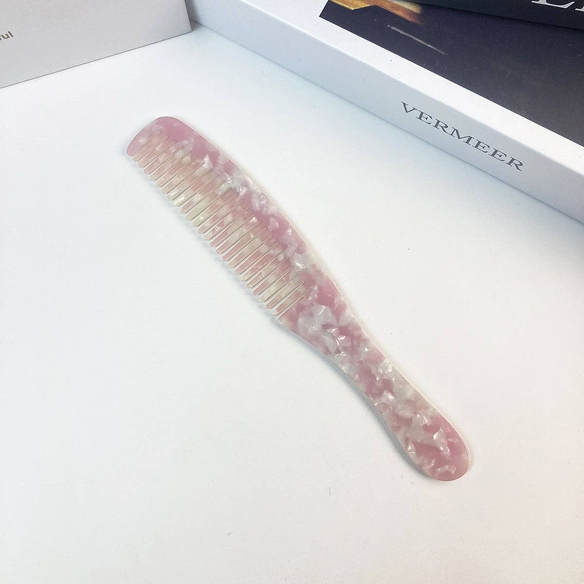 Colorful Acetate Fine-Tooth Comb with Handle