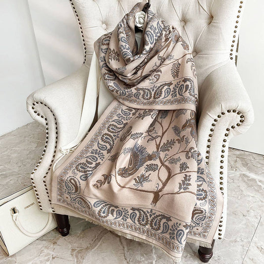 Printed Tassel Shawl Blanket Scarf for Office-Fall_CWASC0191