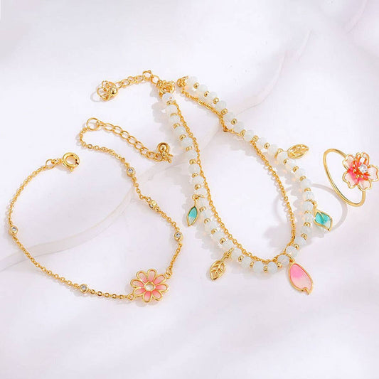 WOMEN'S HOLLOW FLOWER HANDMADE BEADED BRACELET