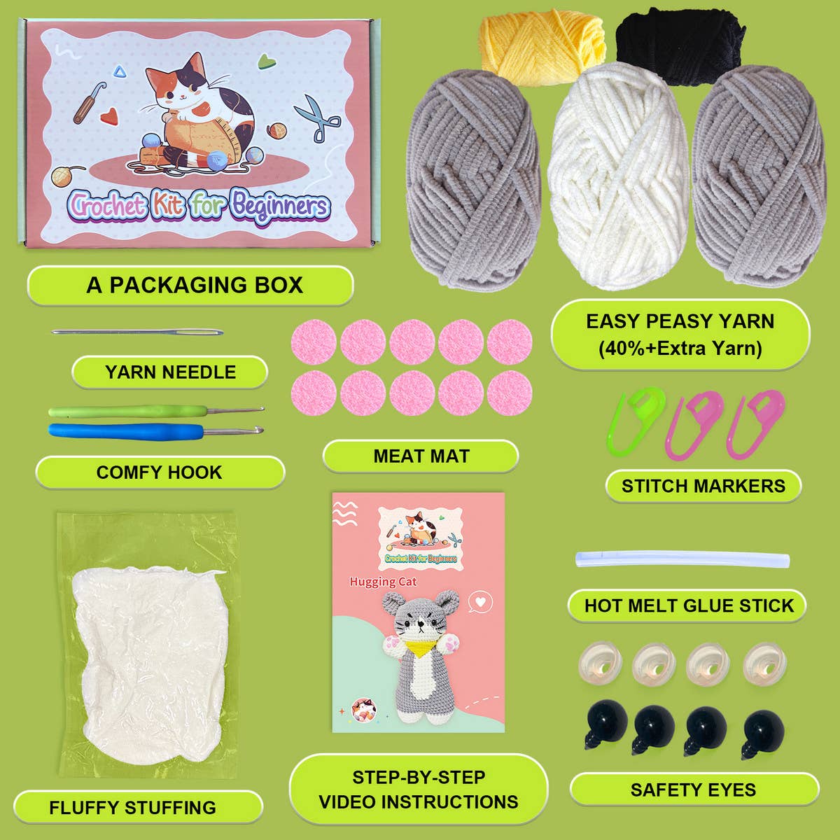 HANDMADE CAT DOLL WEAVING MATERIAL PACKAGE