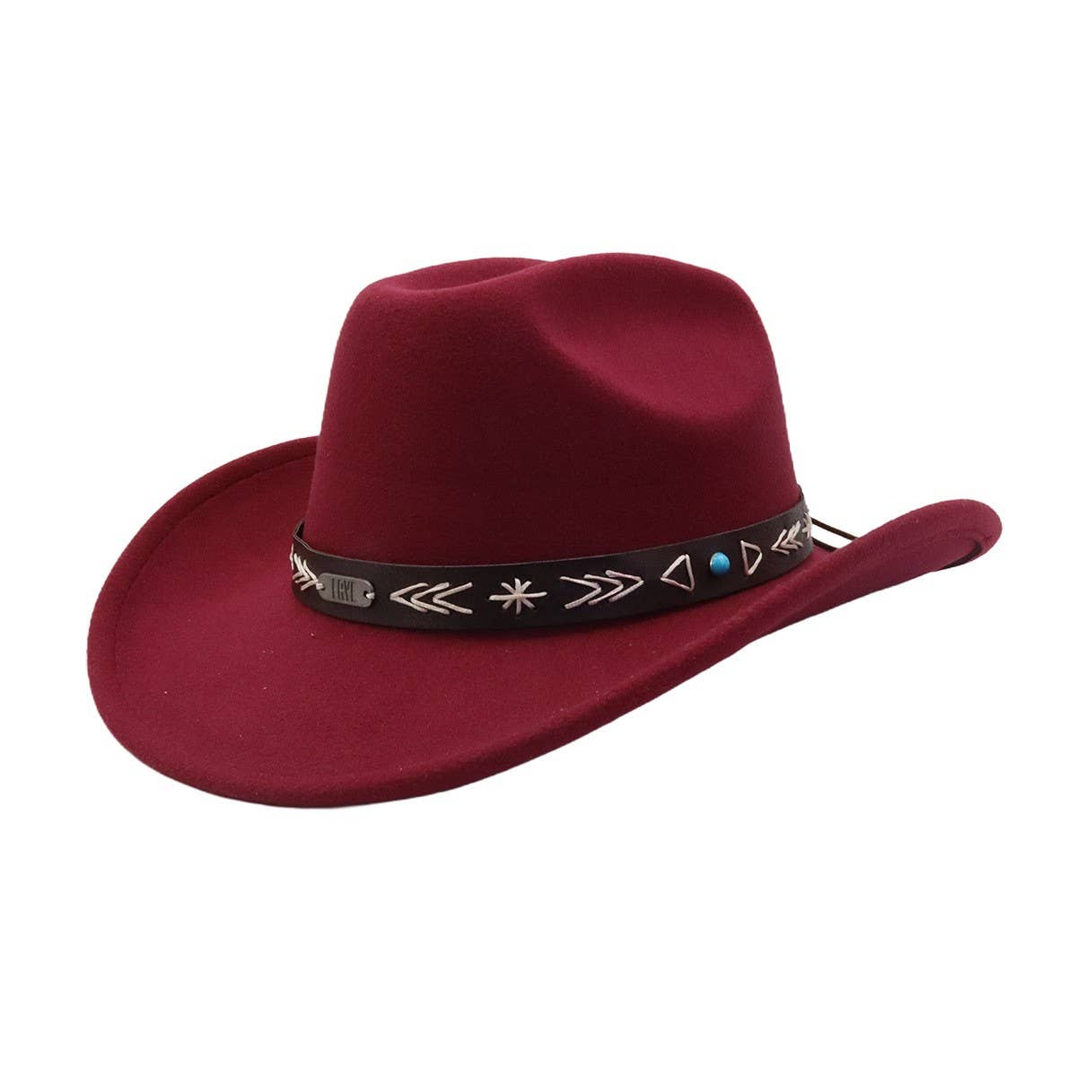 Men & Women Wool Cowboy Fedora Hat Ethnic Style_CWAH04498