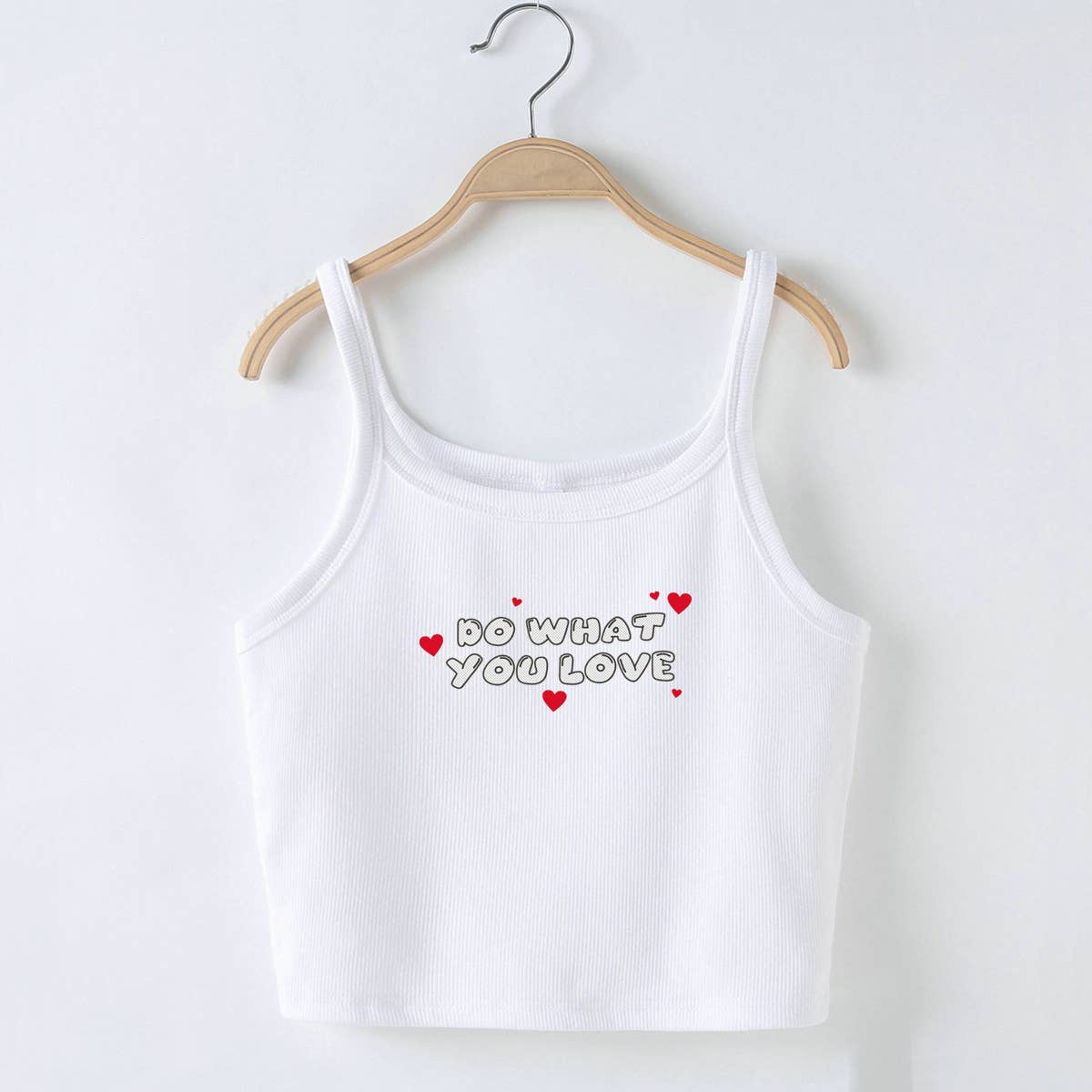INS style letter print slim fit crop cami top