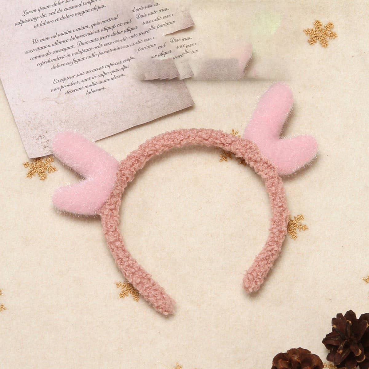 CWMM10425_PLUSH REINDEER ANTLER HEADBAND CHRISTMAS COSTUME