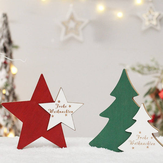 Christmas Two-Tone Painted Wooden Hanging Decor_CWAJE05391