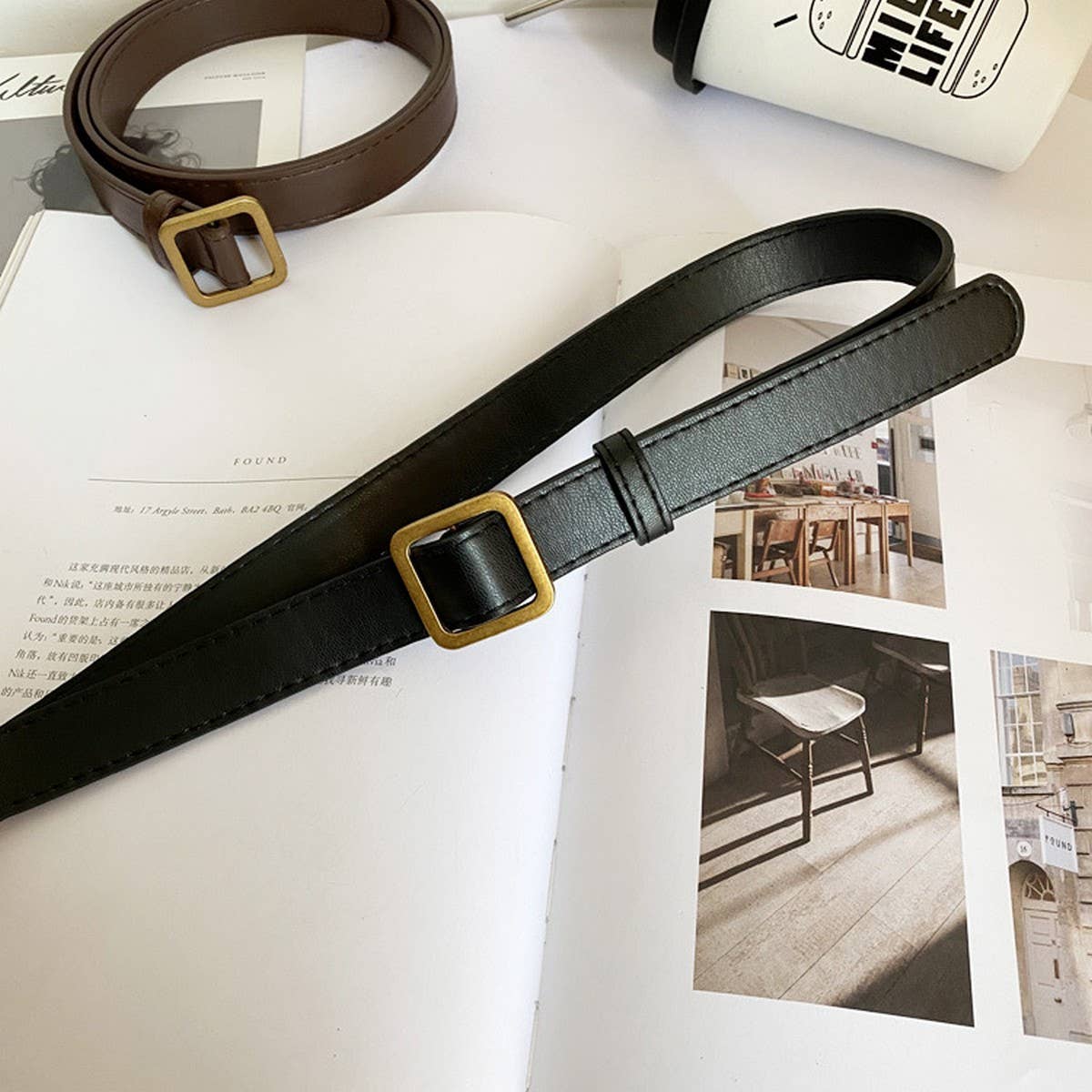 SIMPLE RETRO BELT WITH SQUARE BUCKLE WITHOUT HOLES_CWABE0659