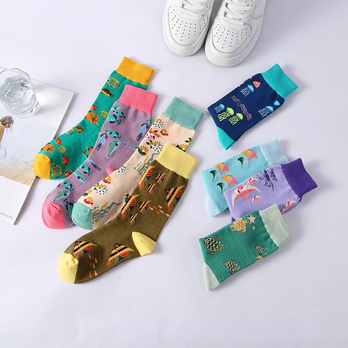 AUTUMN AND WINTER MARINE LIFE MID-TUBE SOCKS_CWMS1025