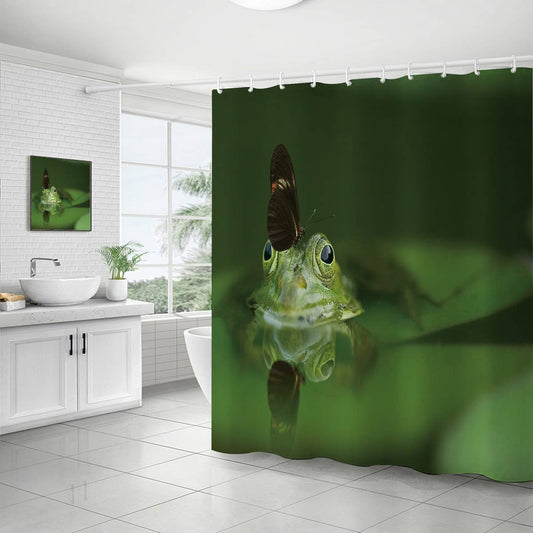 HOT SALE DIGITAL PRINTED FROG SHOWER CURTAIN