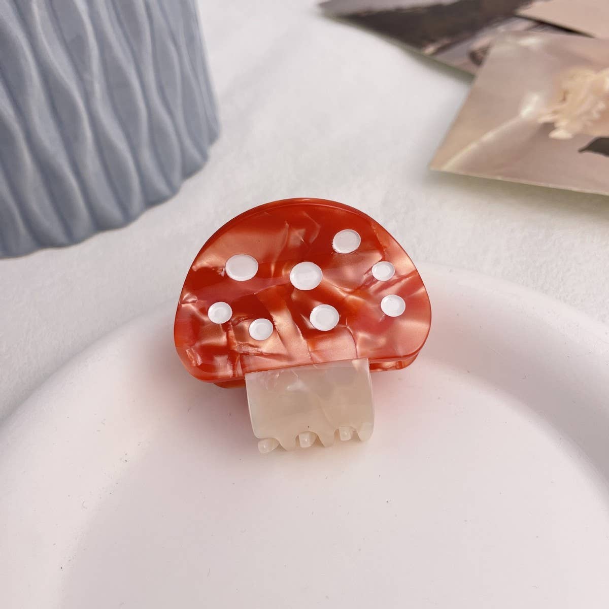 Cute Red Mushroom Hair Claw Clip, Acetate Style_CWAHA0565