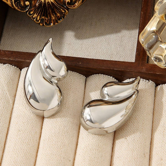 18K GOLD PLATED DOUBLE-LAYER TEARDROP EARRINGS_CWMM3654