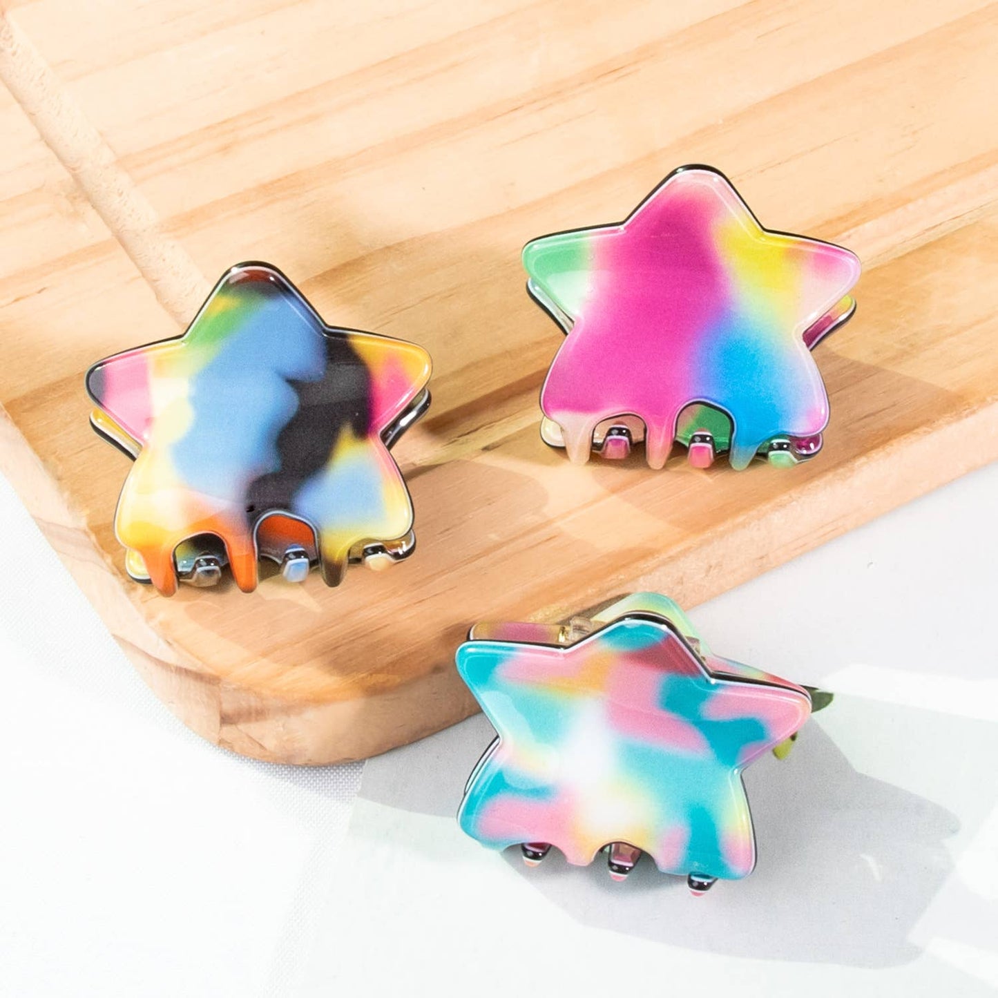 RAINBOW STAR HAIR CLAW CLIP SMALL_CWAHA0325