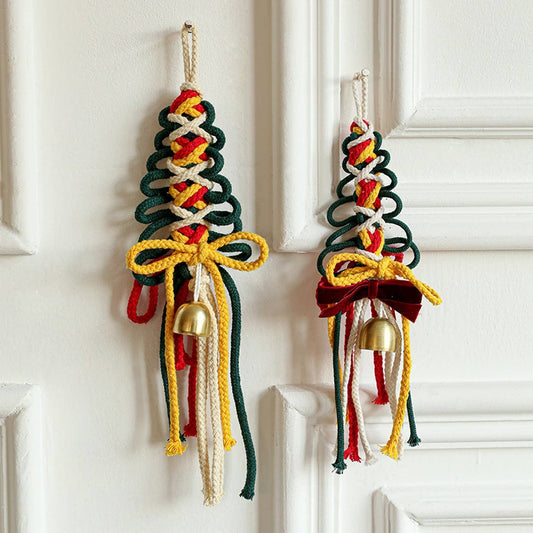 Colorful Woven Bell Christmas Door Wall Hanging