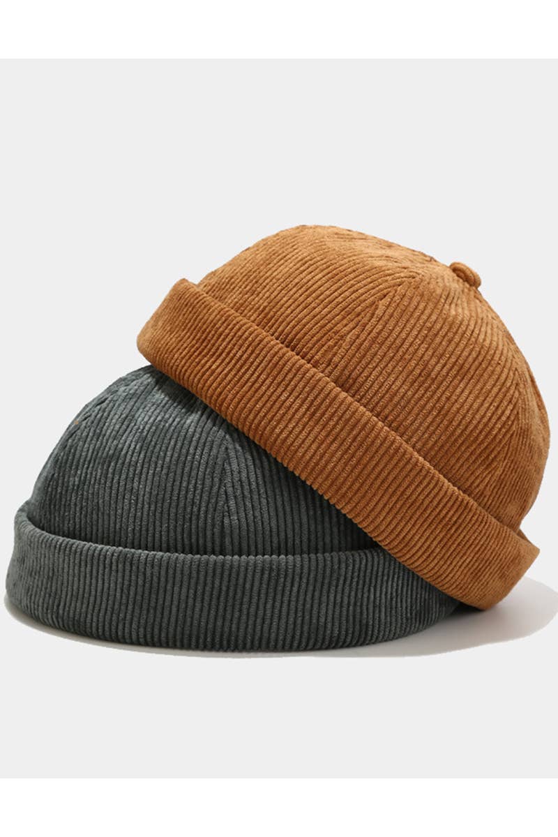 Solid color corduroy melon hat, hip-hop style CWAH0401