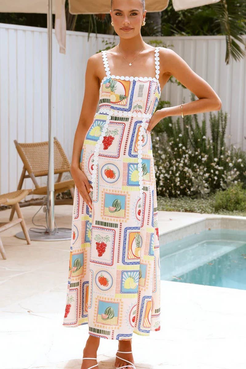 CWDMD5175_OFF SHOULDER RUFFLE TRIM FLORAL CAMI DRESS