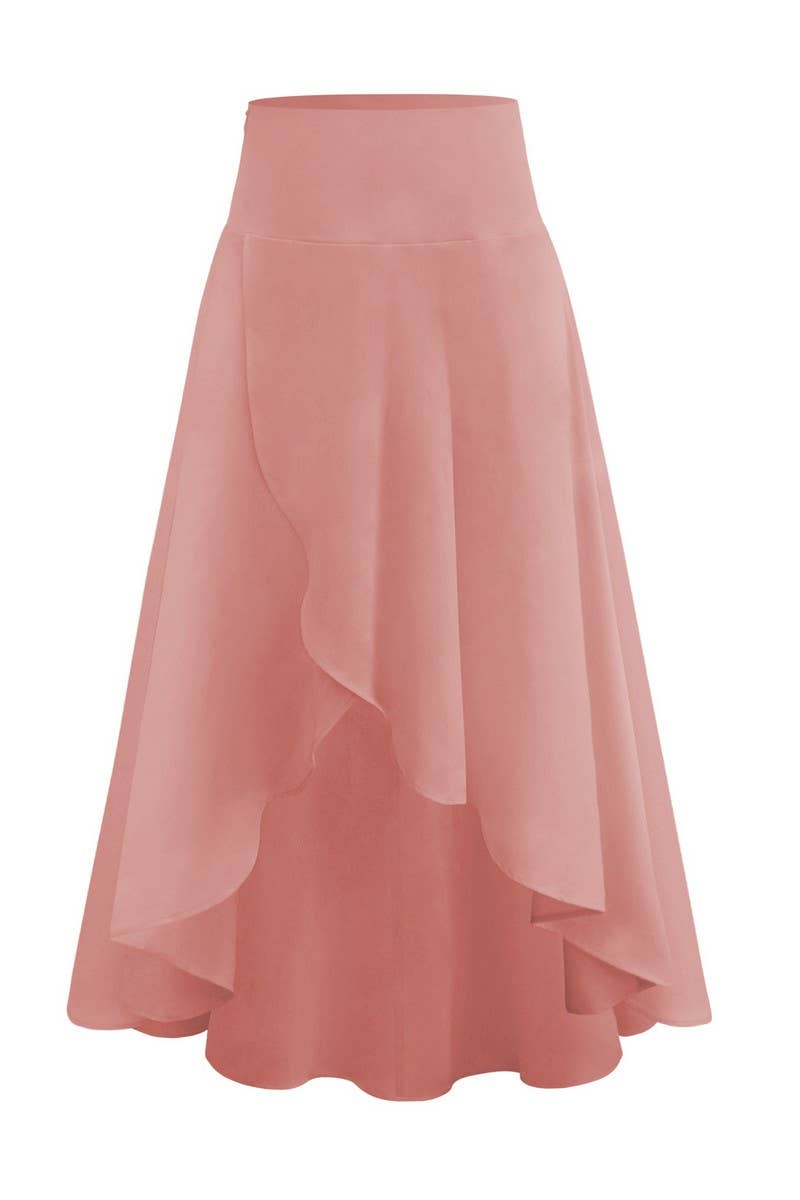 CWBLS0653_SUMMER ELEGANT DRAPE SLIT SKIRT