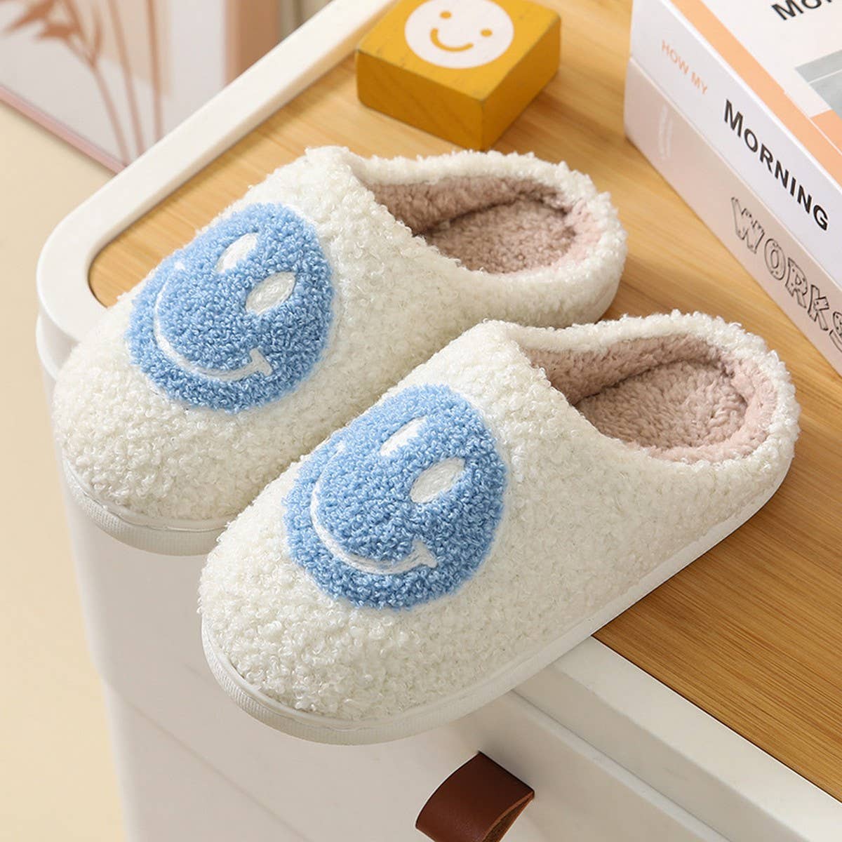 Cute Cartoon Smiling Face Fabric Slippers